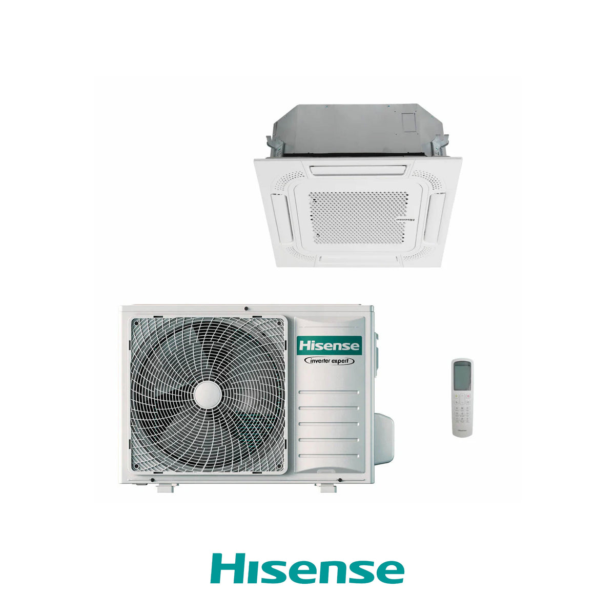 HISENSE CLIMATIZZATORE A CASSETTA A 4 VIE SET 12000 BTU ACT35UR4RCC8 R32 TURBO INVERTER A++