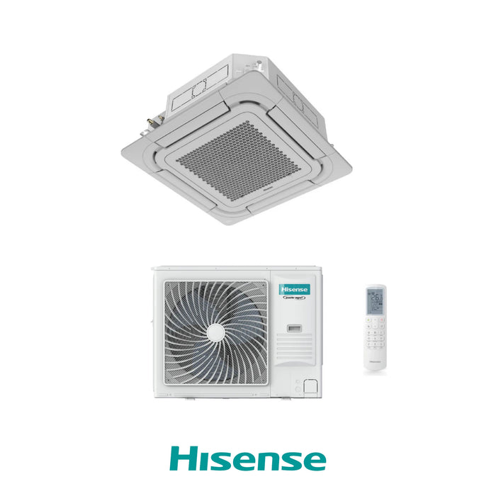HISENSE CONDIZIONATORE CASSETTA A 4 VIE SET 60000 BTU AUC175UR4RKC8 TRIFASE 90X90 FLUSSO CIRCOLARE R32 TURBO INVERTER A++